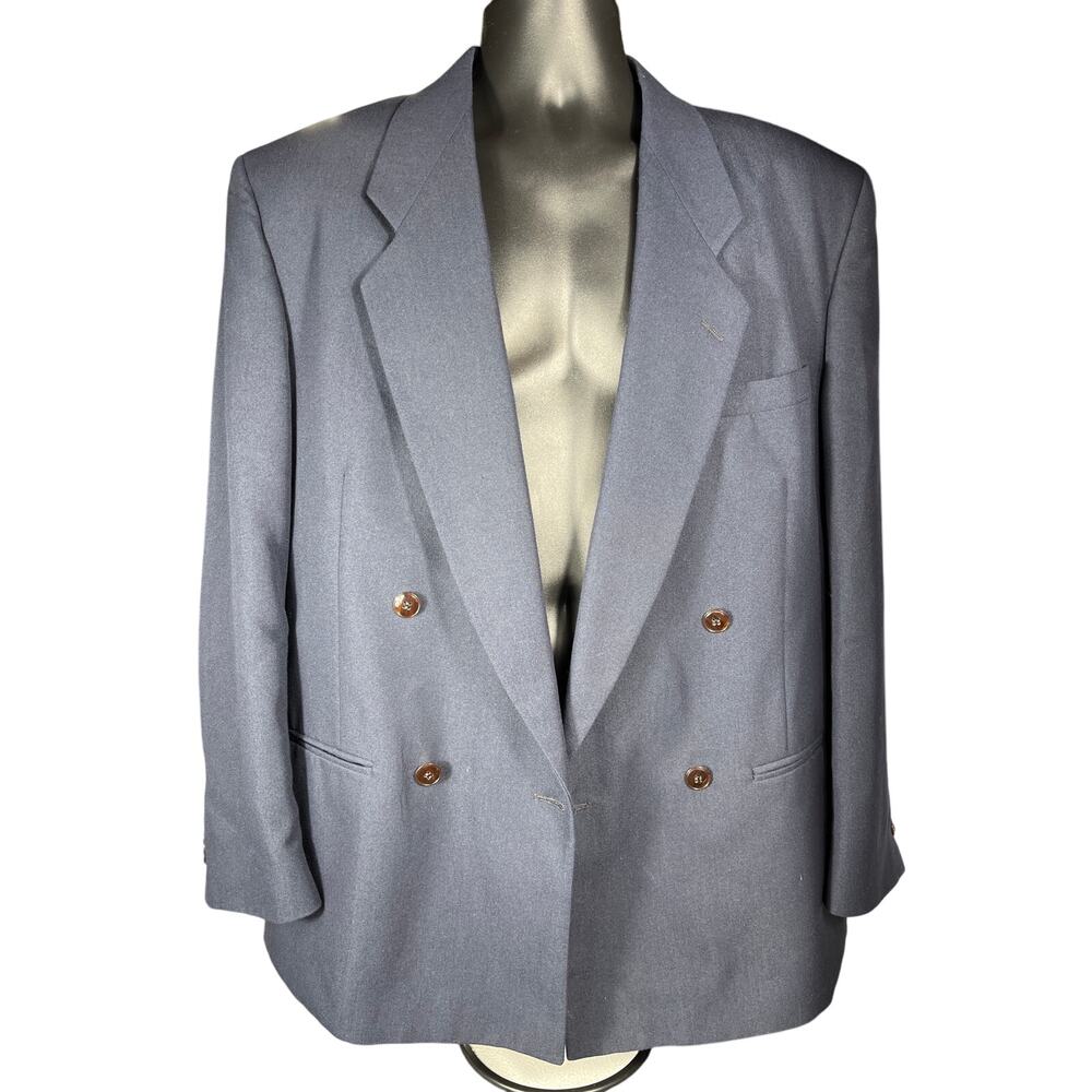 Vintage Cellini Collection Dark Navy Blue Men’s Blazer Tailored in USA 42